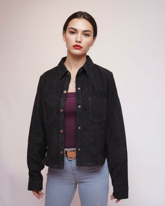 Camisa Alma Gamuza Negro