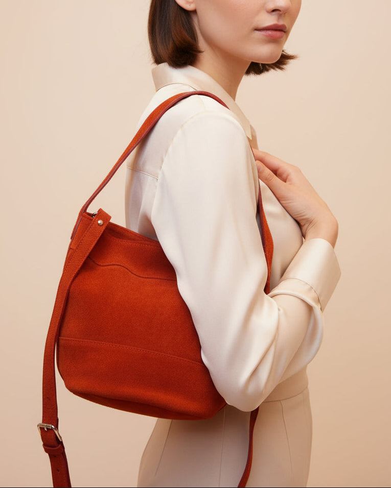 Cartera Marina Liso Gamuza Cherry