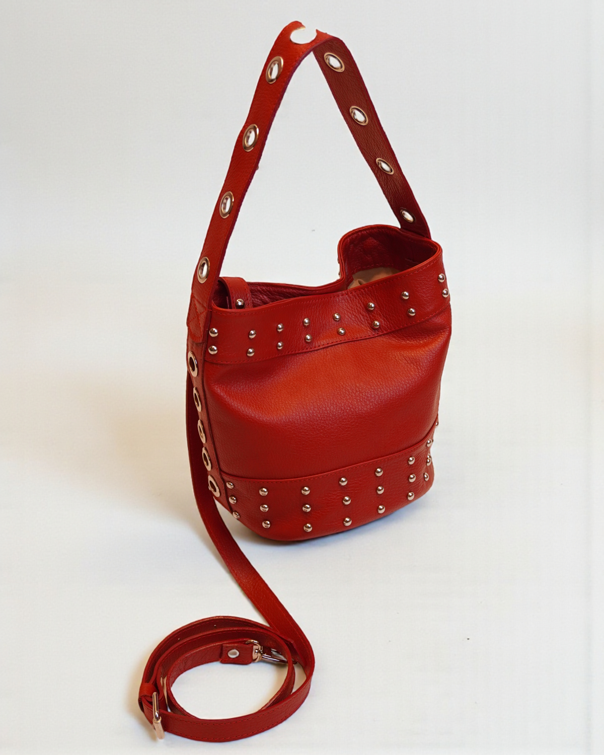 Cartera Marina Tachas Rojo