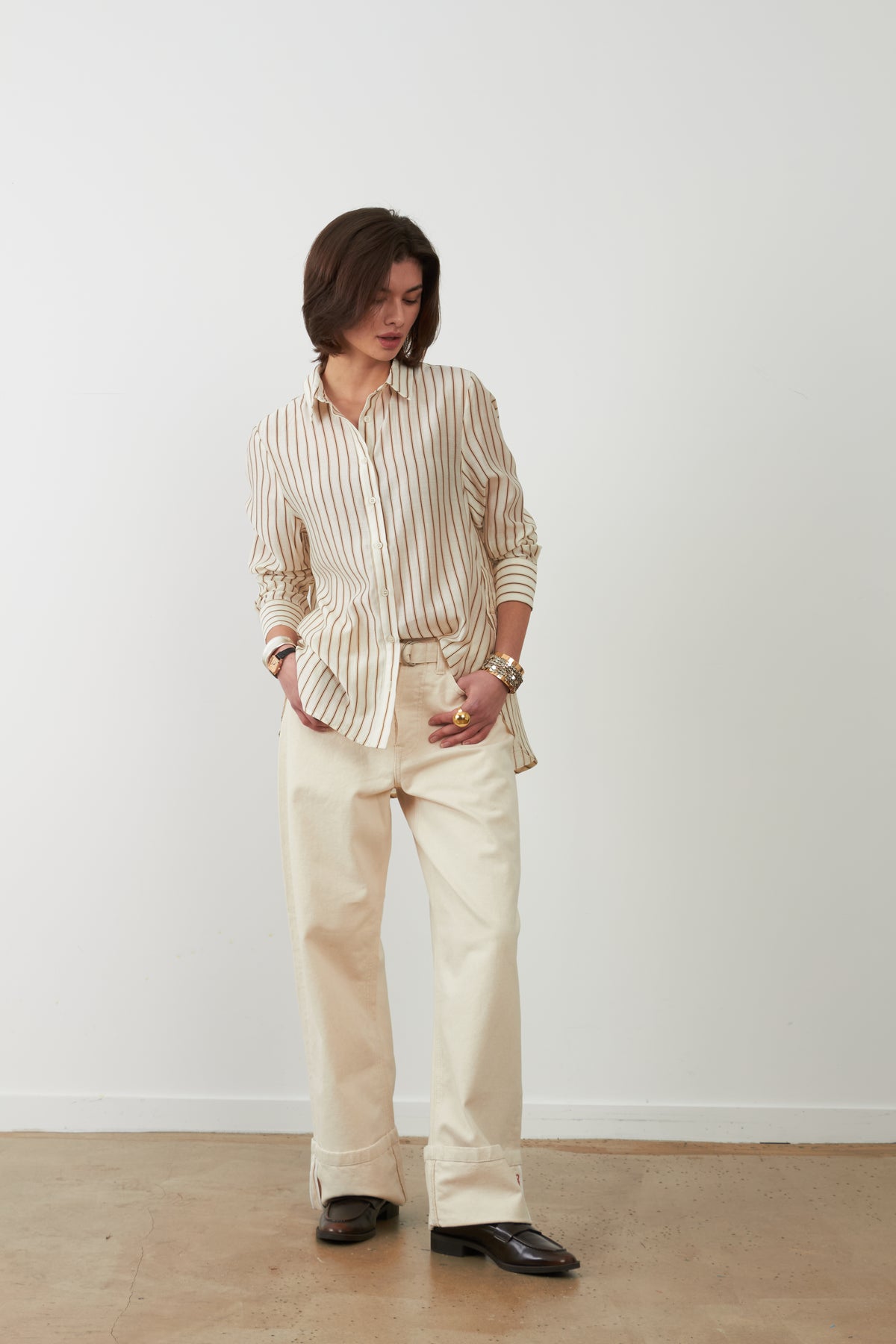 Camisa Shana Rayas Chocolate