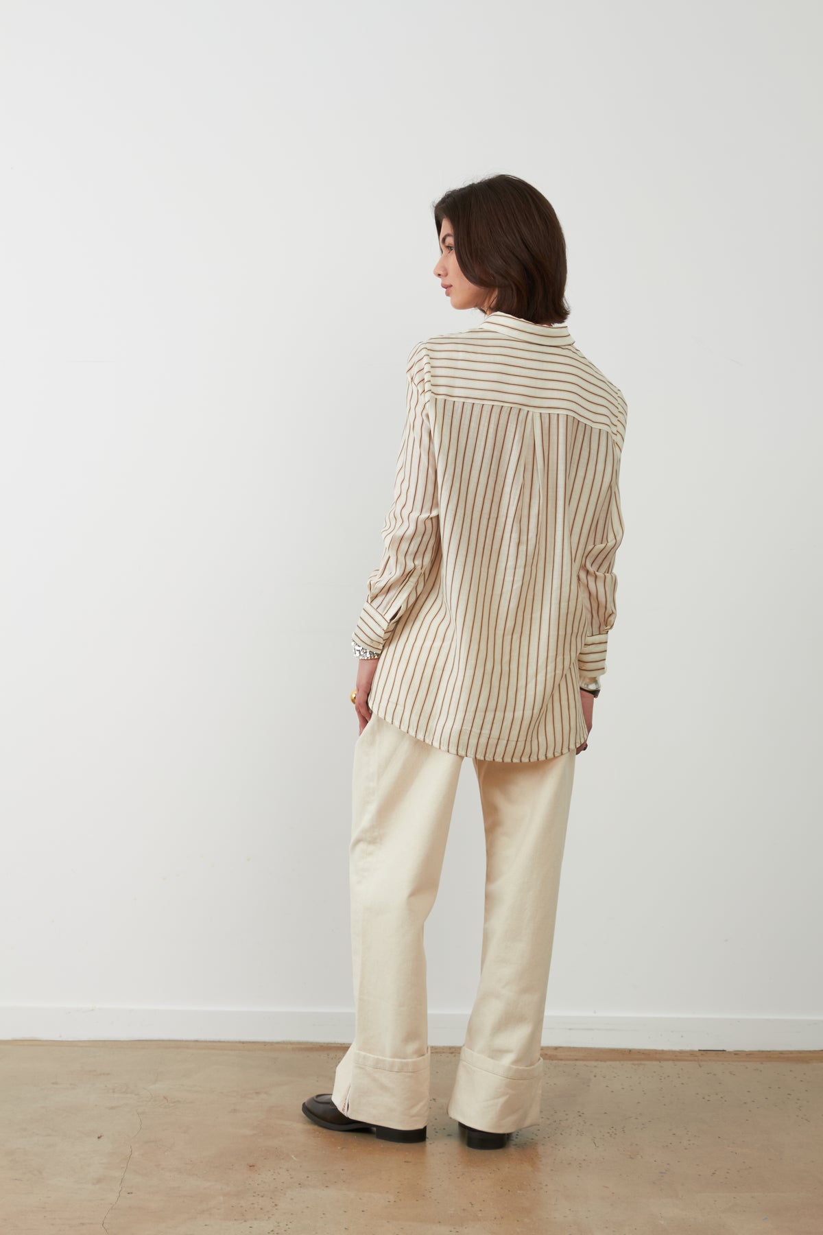 Camisa Shana Rayas Chocolate