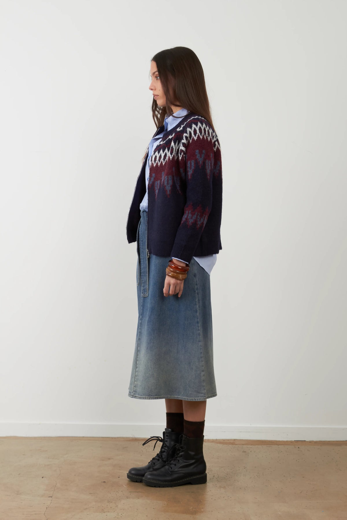 Cardigan Aistair Navy-Burgundy
