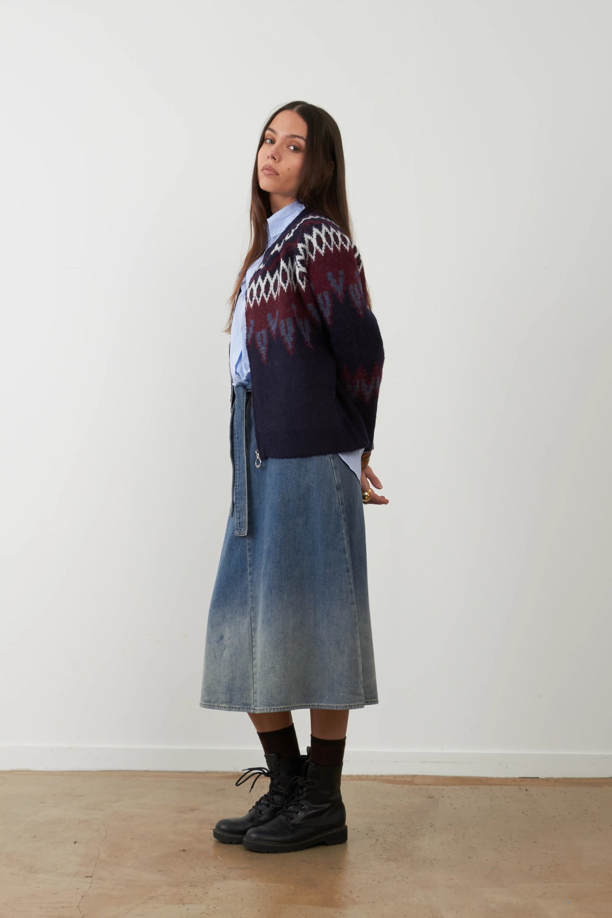 Cardigan Aistair Navy-Burgundy