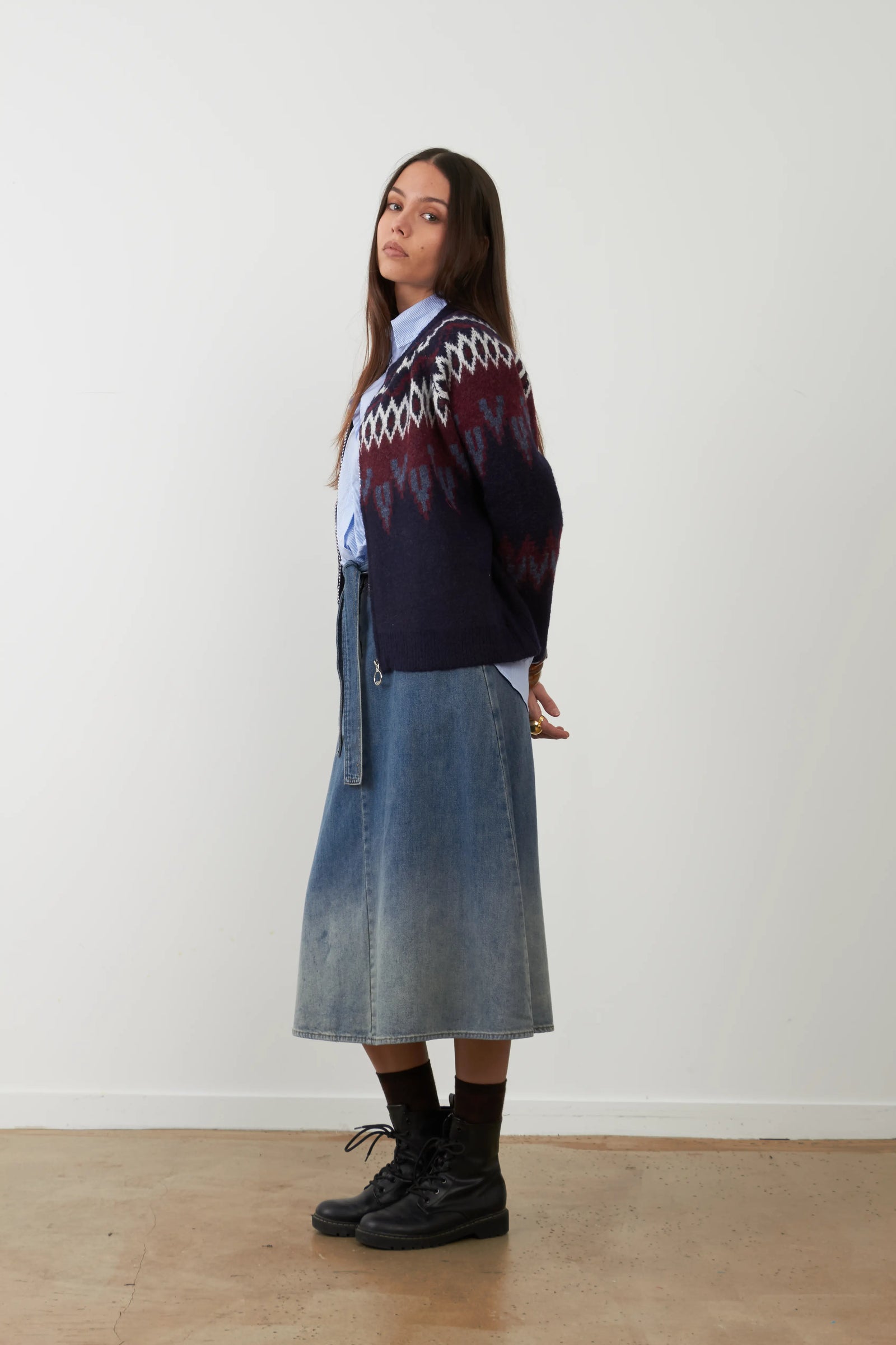 Cardigan Aistair Navy-Burgundy