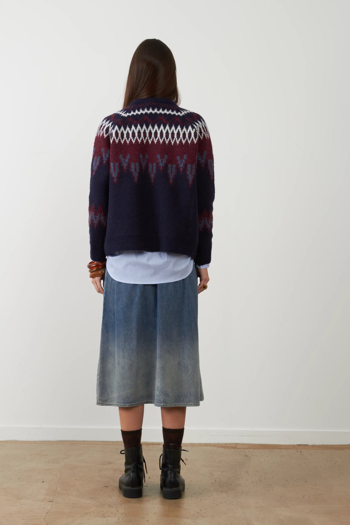Cardigan Aistair Navy-Burgundy