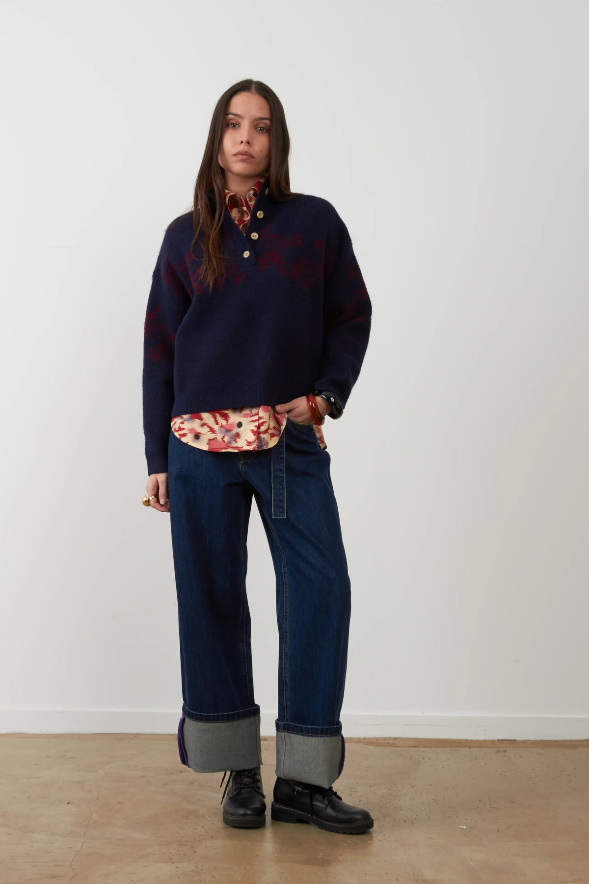 Sweater Egeo Navy-Burgundy