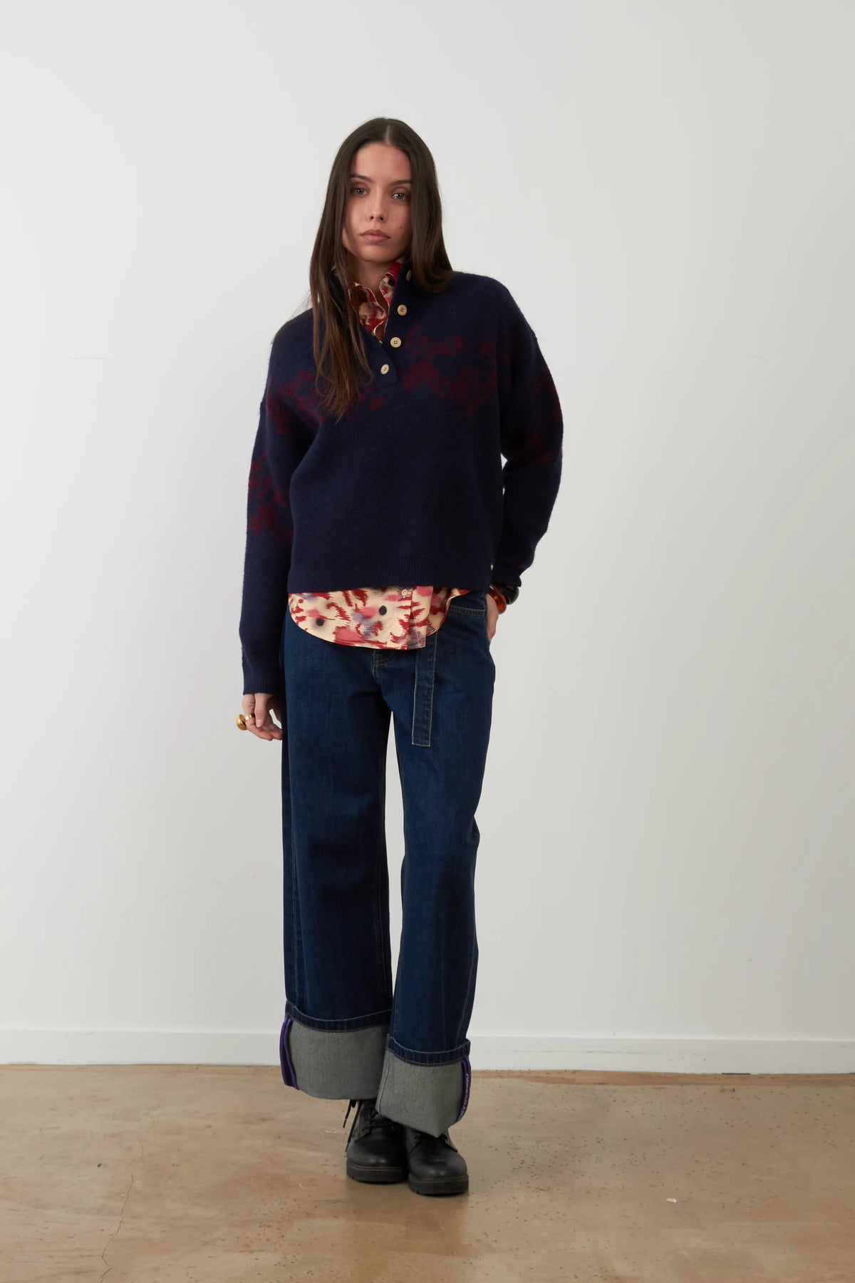 Sweater Egeo Navy-Burgundy