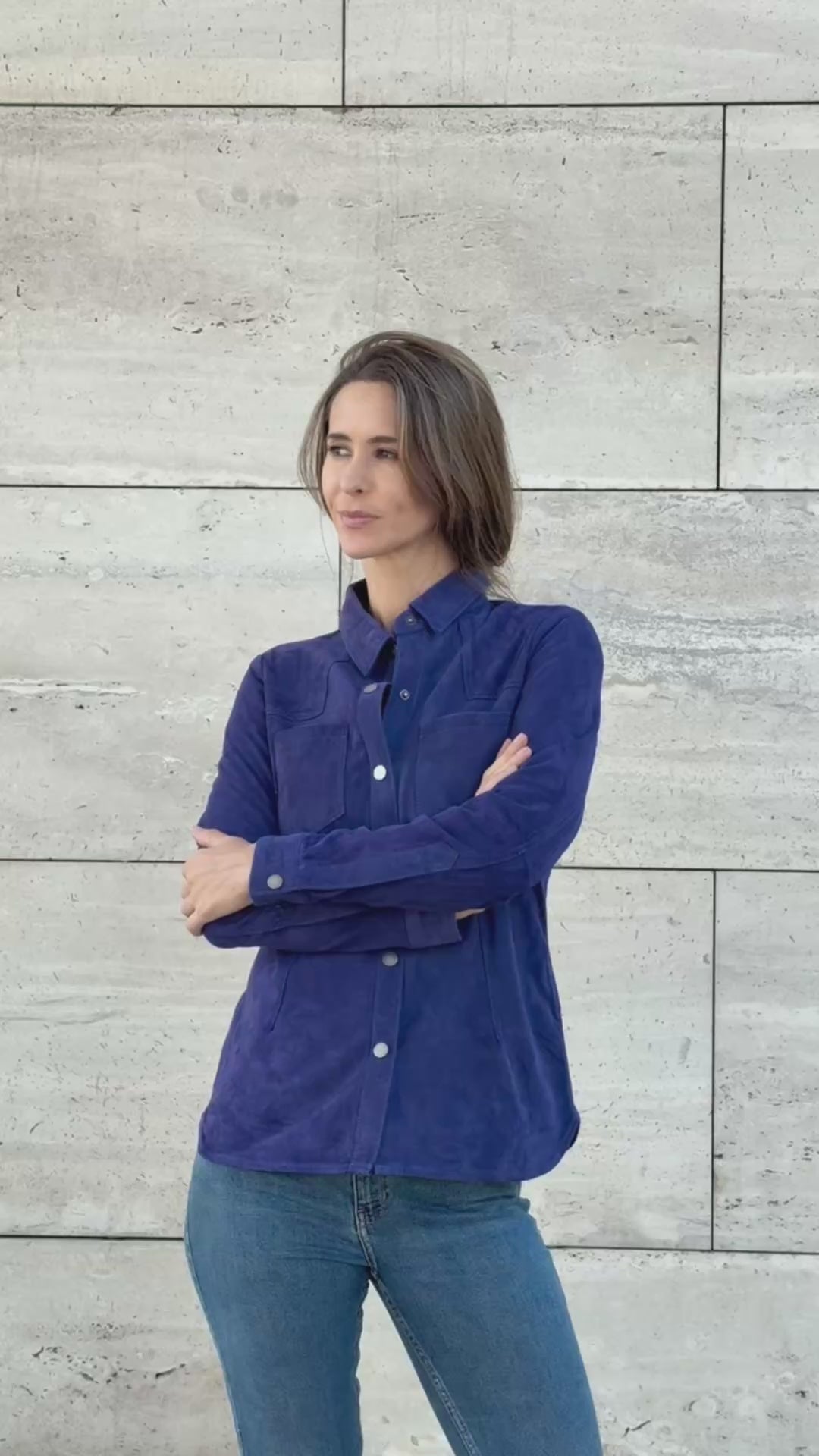 Camisa Pampa Gamuza Azul