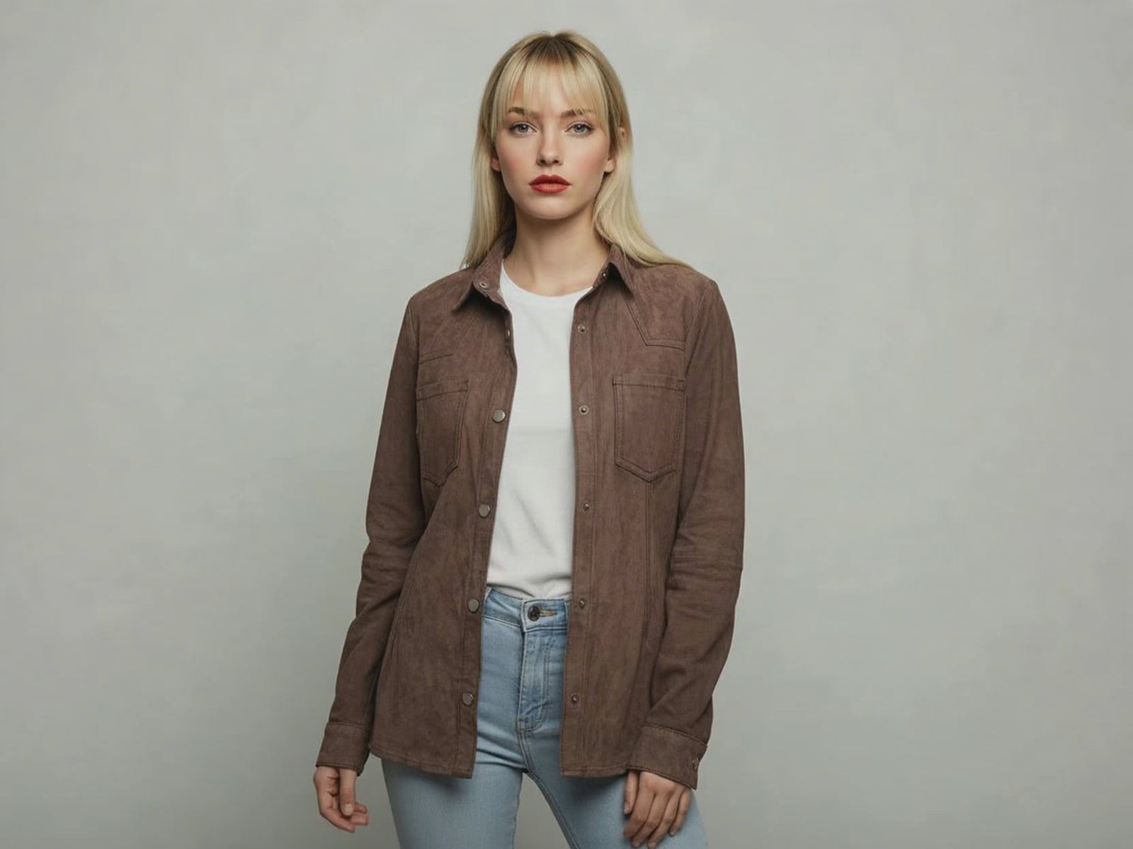 Camisa Pampa Gamuza Chocolate