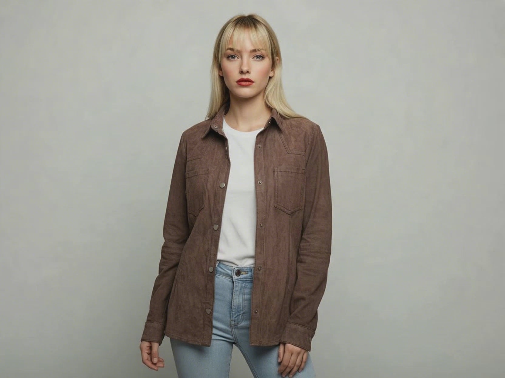 Camisa Pampa Gamuza Chocolate