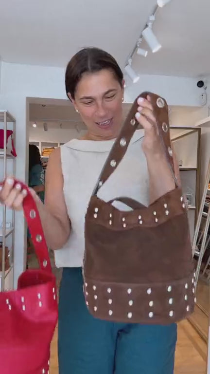 Cartera Marina Tachas Rojo