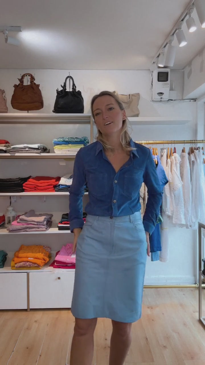 Camisa Pampa Gamuza Marino