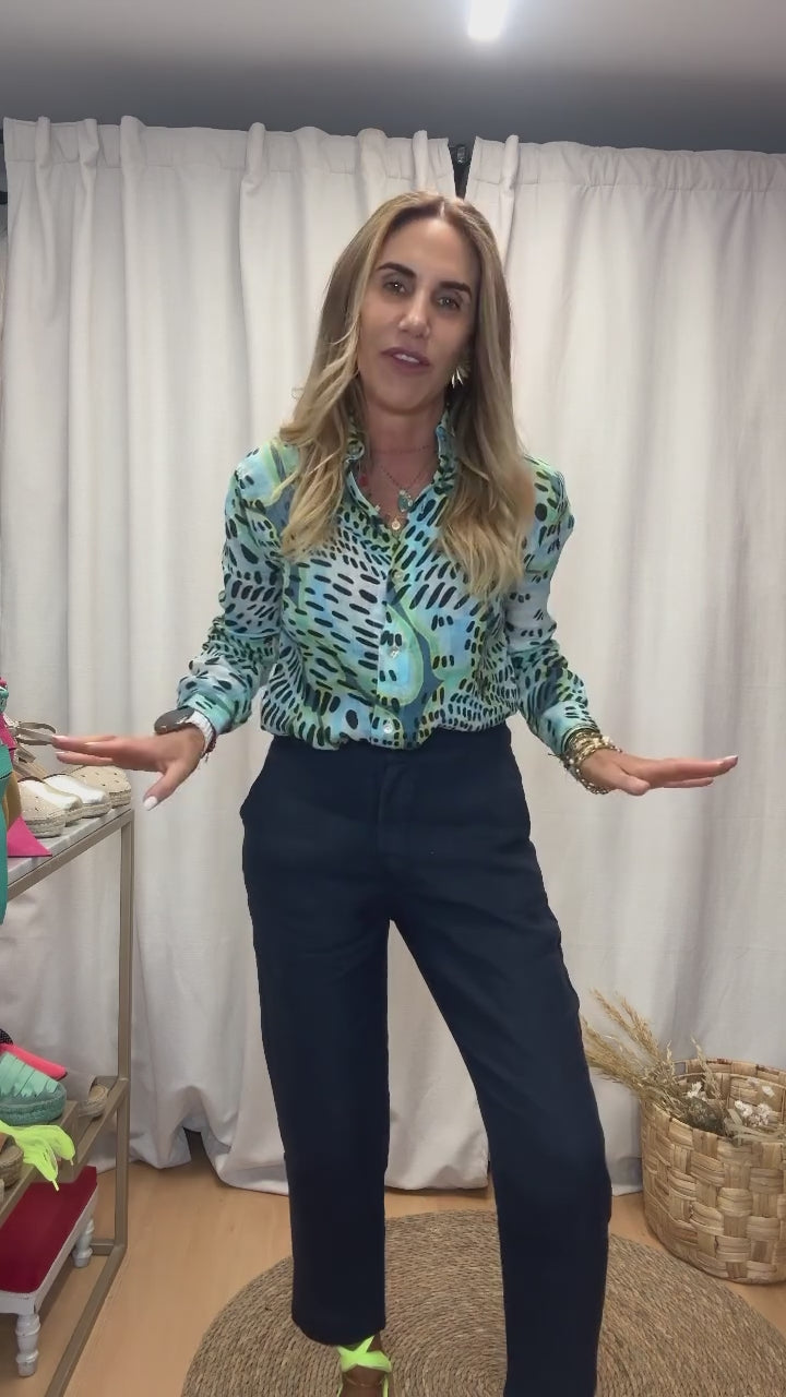 Camisa Atenas Sea Stone Blue