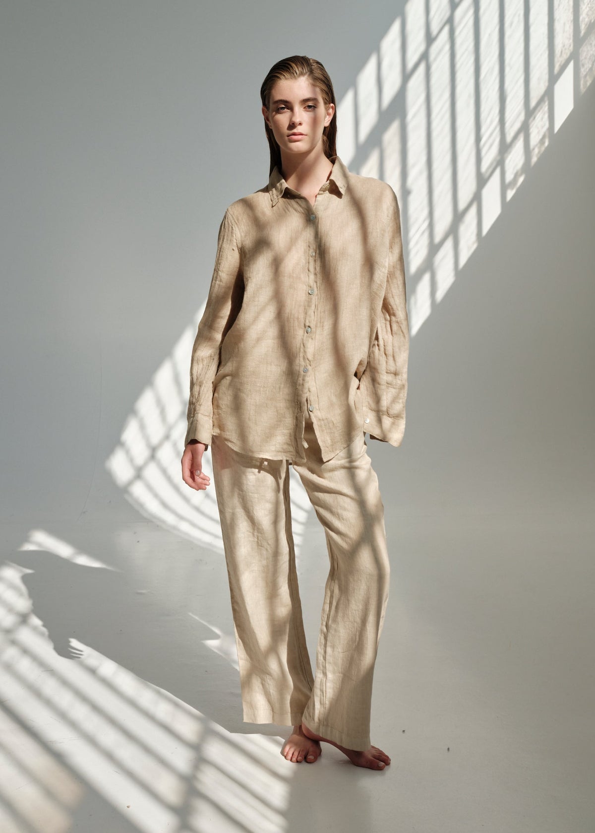 Camisa Atenas Beige Beach Sand