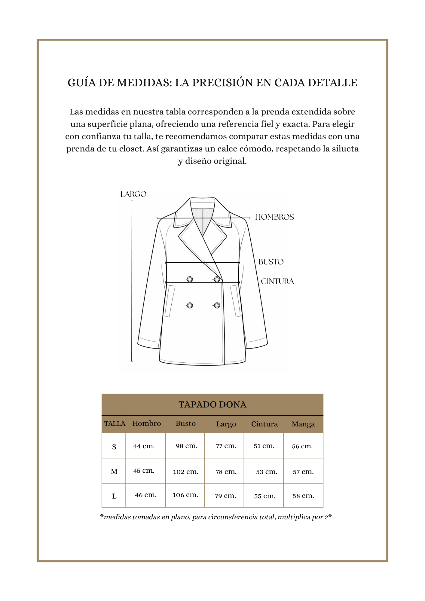Tapado Dona Camel