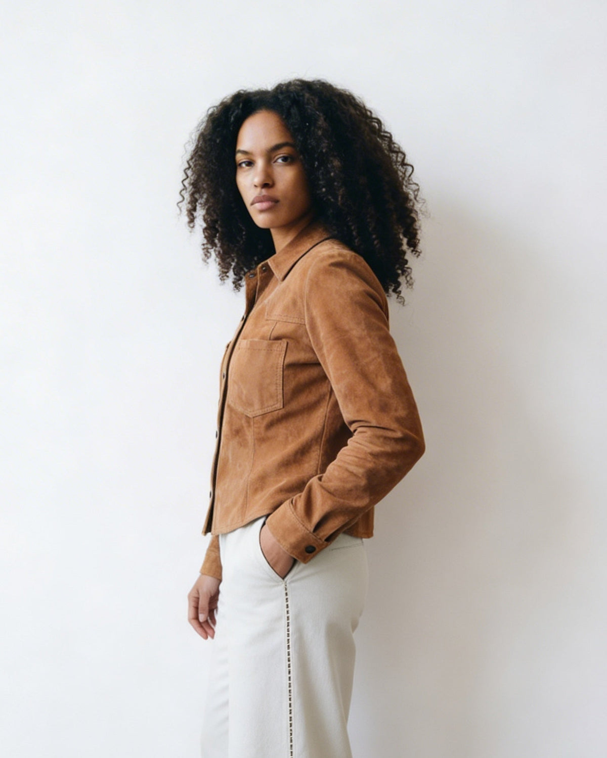 Camisa Alma Gamuza Camel