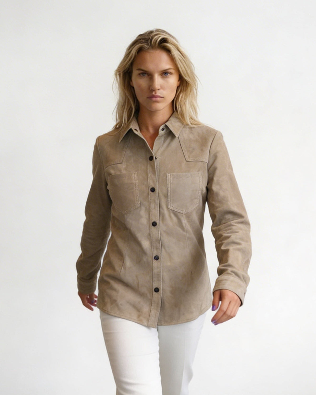 Camisa Pampa Gamuza Taupe