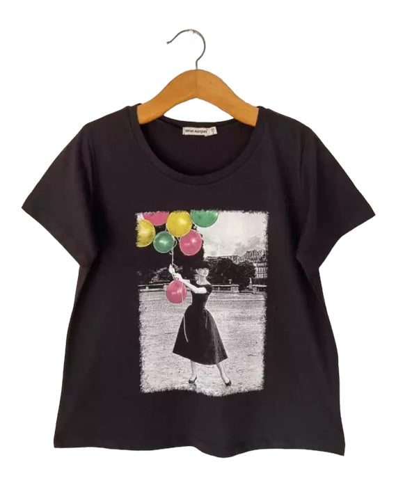 Polera Balloons Negro