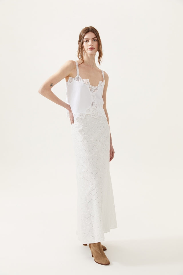 FALDA BRODERIE OFF WHITE