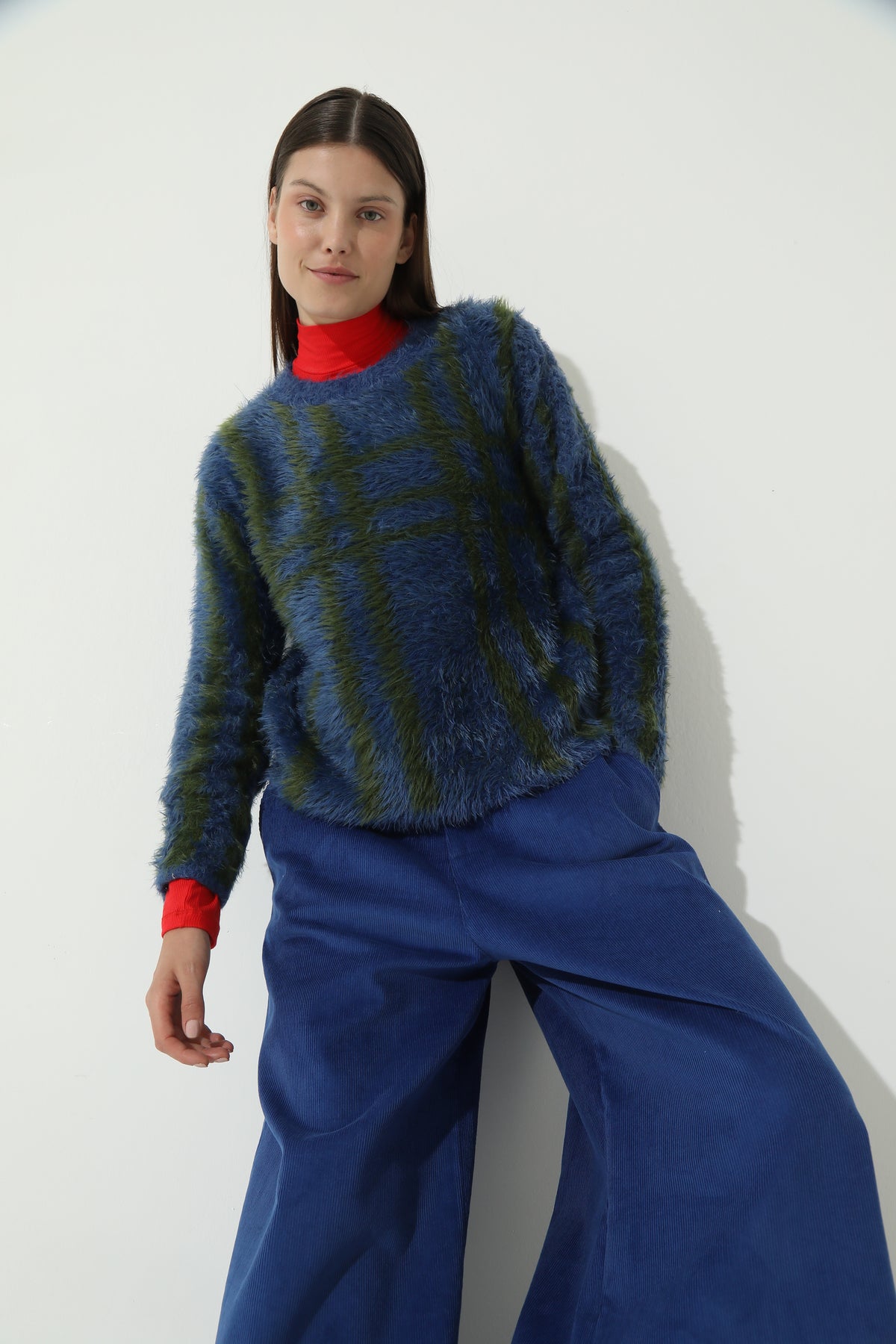 Sweater Escocés Azul Verde