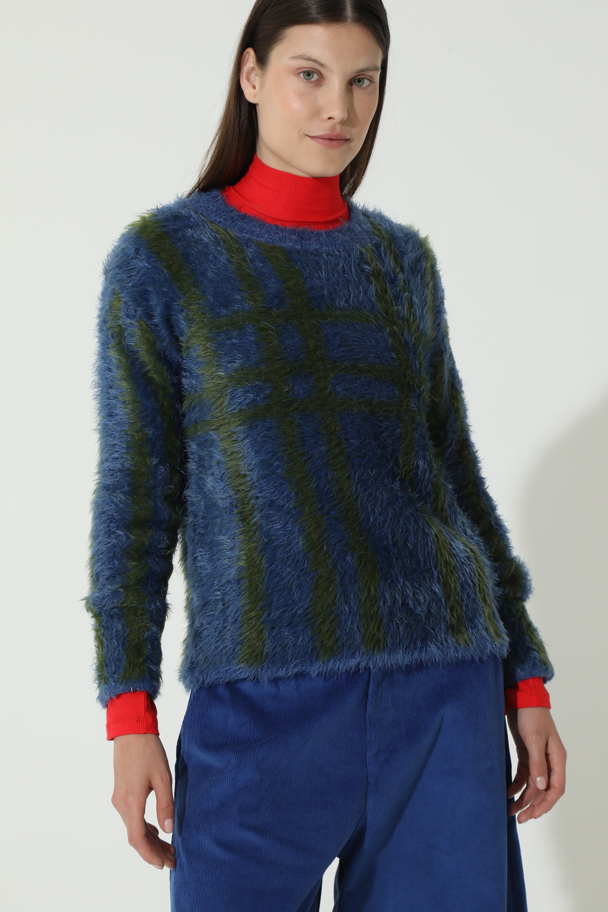 Sweater Escocés Azul Verde