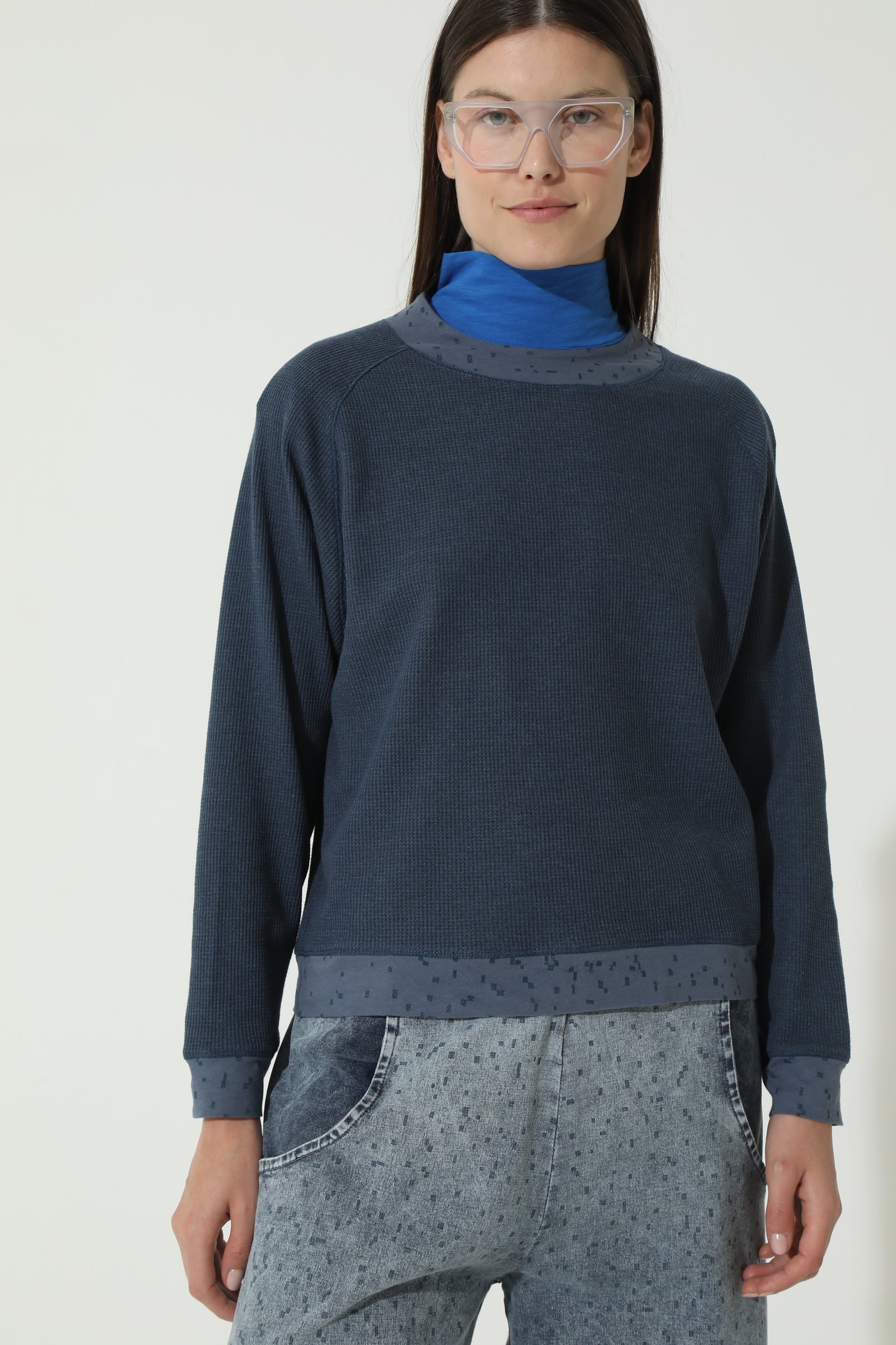 Polera Corrugada Azul