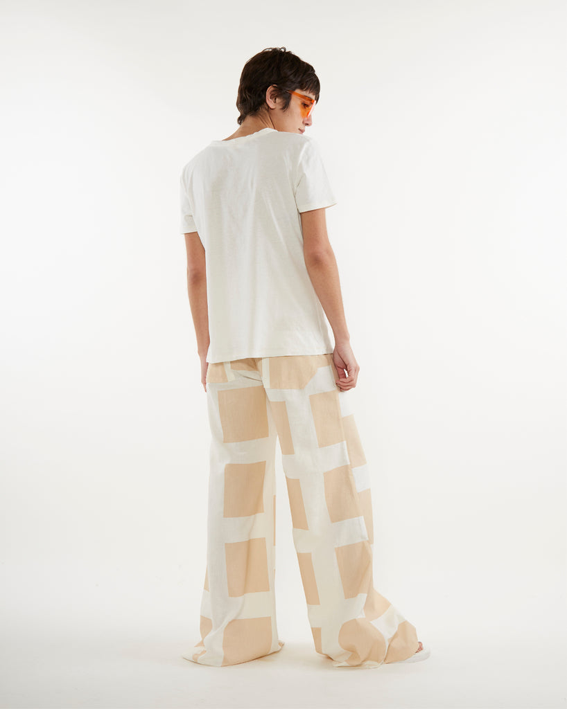 Polera Abstracto Manteca